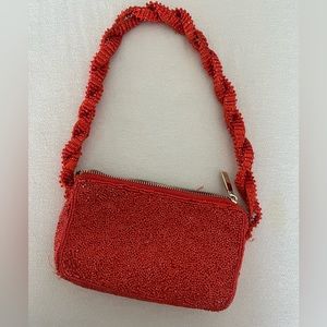Orange Beaded Purse
